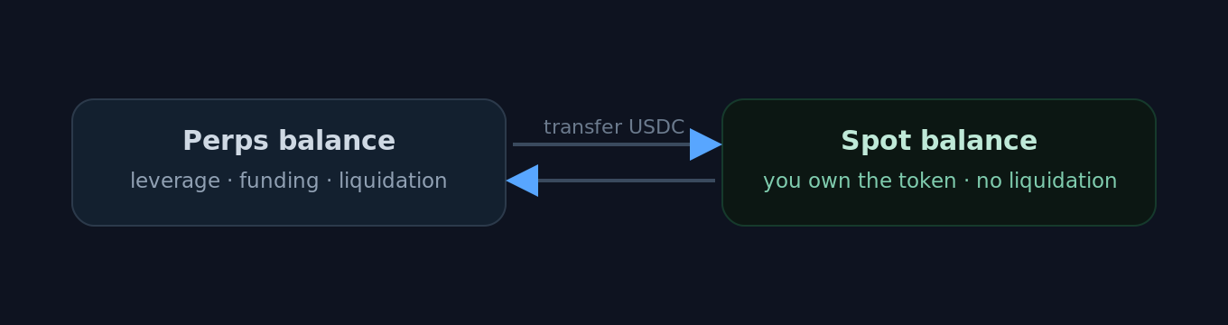 購買 HYPE 現貨會從現貨餘額中支出。如果您的 USDC 在永續合約餘額中,請先轉移。